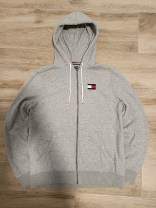 Sudadera Tommy Hilfiger Gris Cremallera Talla M