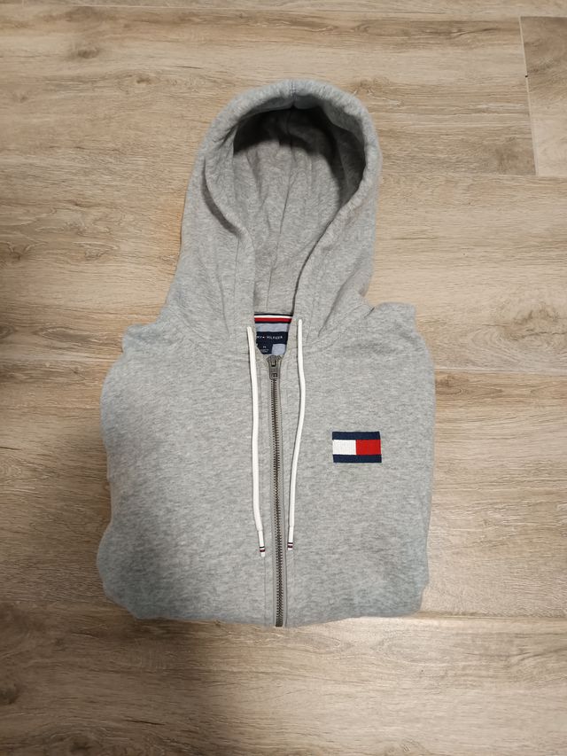 Sudadera Tommy Hilfiger Gris Cremallera Talla M