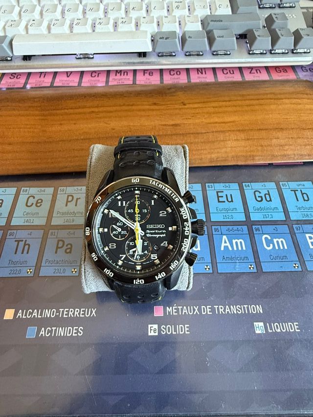 Cronógrafo Seiko Sportura 7T62 0KV0 cuarzo, zafiro