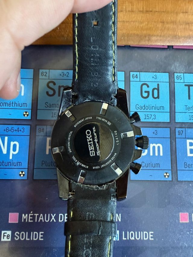 Cronógrafo Seiko Sportura 7T62 0KV0 cuarzo, zafiro