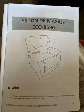 Sillón reclinable de masaje marrón