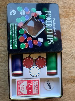 Set 100 Fichas Póker + 2 Barajas + Dealer