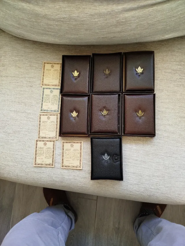 7 Estuches Monedas Canadá Hoja de Arce