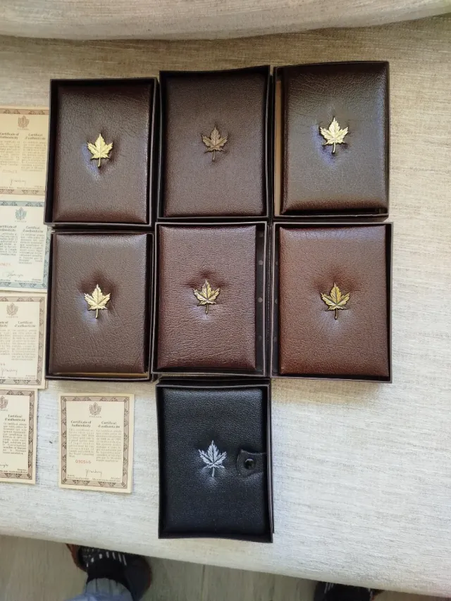 7 Estuches Monedas Canadá Hoja de Arce