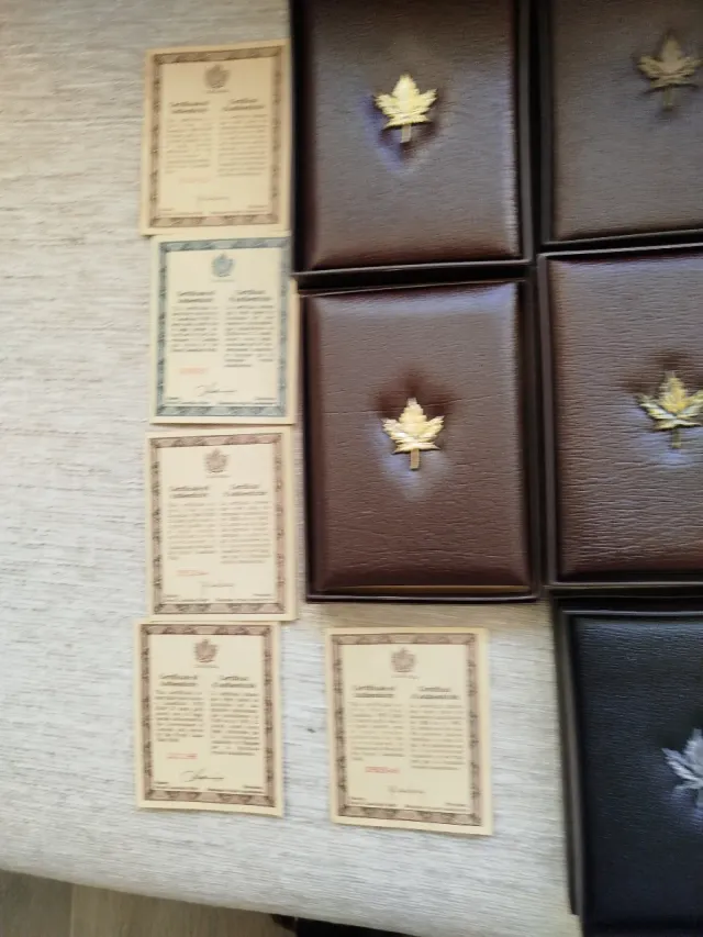 7 Estuches Monedas Canadá Hoja de Arce