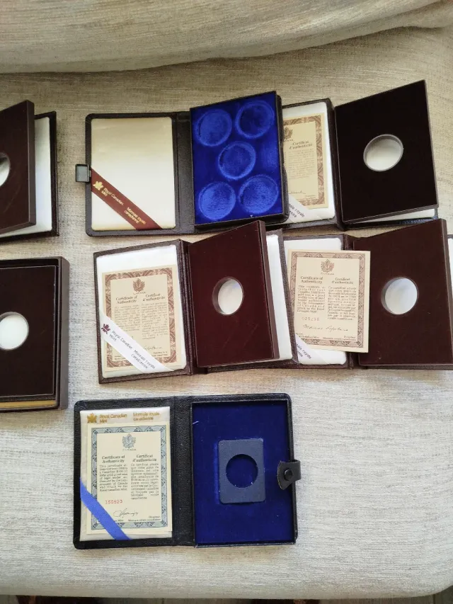 7 Estuches Monedas Canadá Hoja de Arce