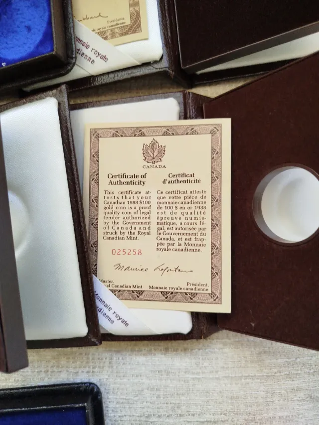 7 Estuches Monedas Canadá Hoja de Arce