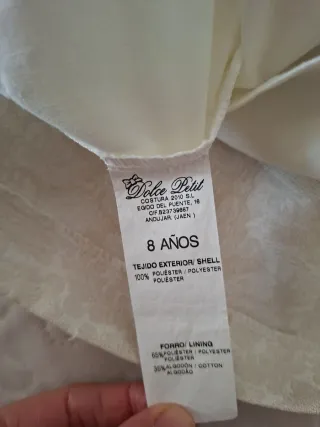Vestido Dolce Petit beige talla 8 años