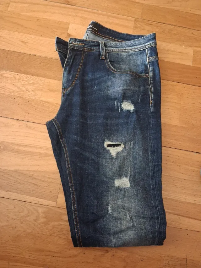 pantalon Vaquero hombre talla 36 con rotos azul L