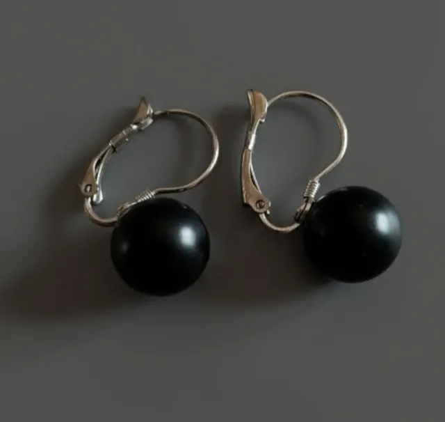 Pendientes Acero Negro Bola y Púas