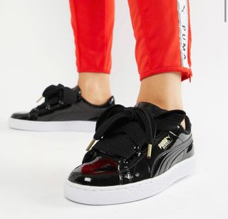 Zapatillas Puma Basket Negras Charol.