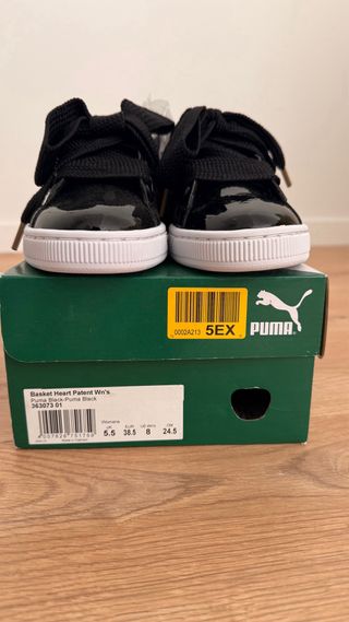 Zapatillas Puma Basket Negras Charol.