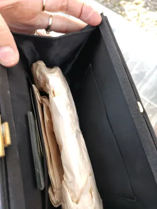 Pochette vintage nera in pizzo