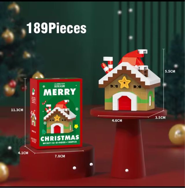 Bloques Construcción Mini Casa Navidad 189 Piezas