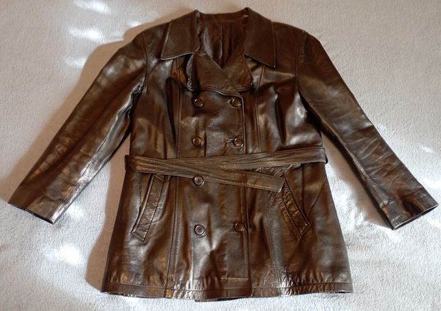 Chaquetón 3/4 Cuero Negro Cinturón