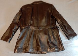 Chaquetón 3/4 Cuero Negro Cinturón