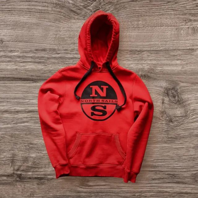 Felpa North Sails rossa con cappuccio