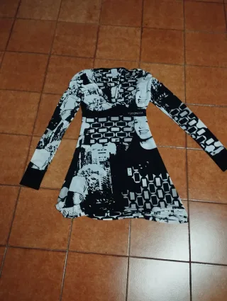 Vestito donna fantasia bianco e nero