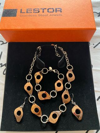 Conjunto Lestor Acero Inoxidable Baño en bronce