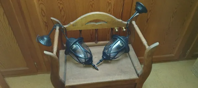 2 Farolillos de metal y cristal