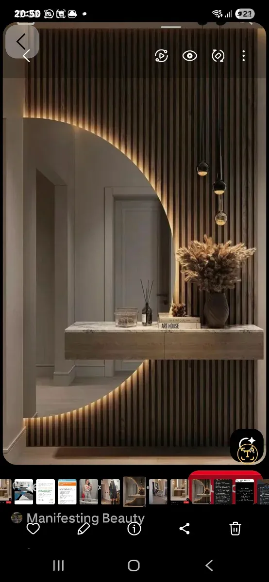 Espejo LED con luz de diseño moderno