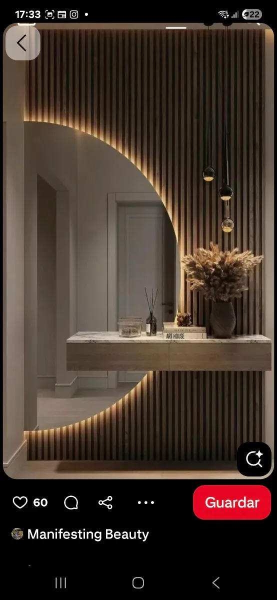 Espejo LED con luz de diseño moderno