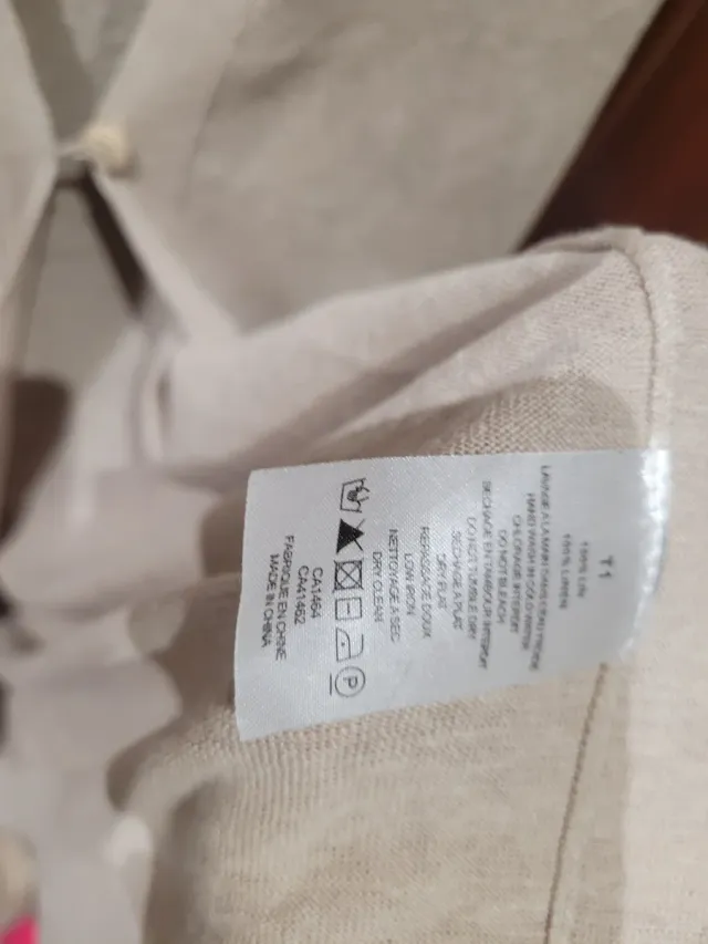 Chaleco largo Des Petit Hauts beige Talla única