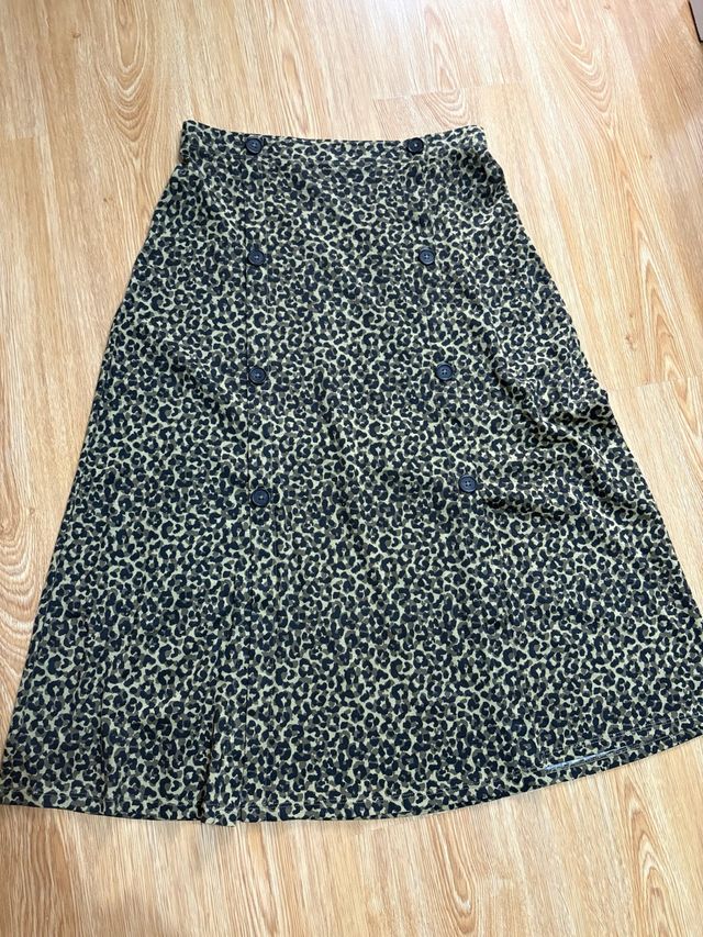 Falda midi Sfera estampado animal Talla S