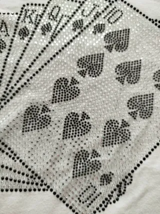 T-shirt carte da gioco scal.40 con simil Swarovski