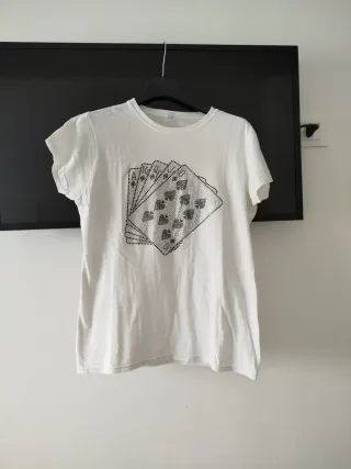 T-shirt carte da gioco scal.40 con simil Swarovski