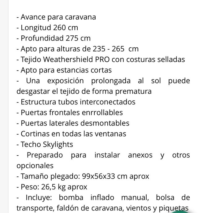 Avance de caravana/ camper  inflable