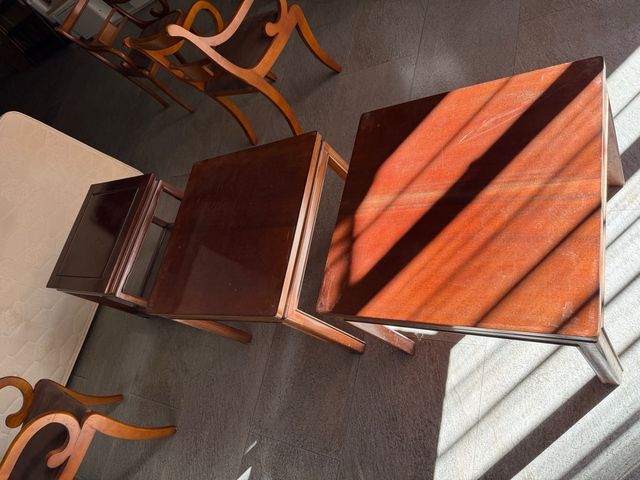 Tavolo da salotto in legno (set di 3)