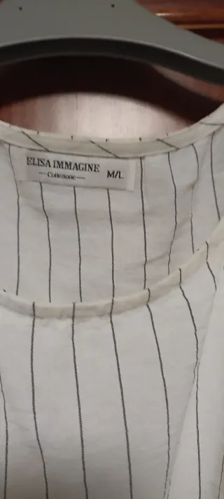 Conjunto pantalón y Blusa blanca con rayas y nudo