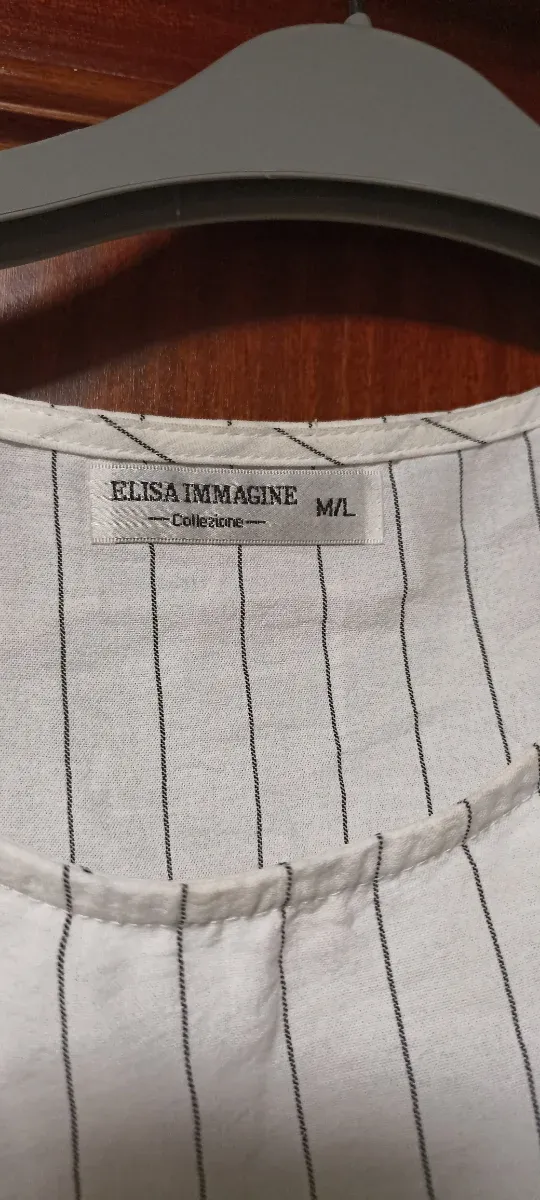 Conjunto pantalón y Blusa blanca con rayas y nudo