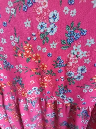 Vestido fucsia estampado flores T42