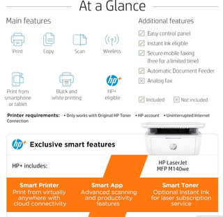 Impresora multifunción HP LaserJet M140we