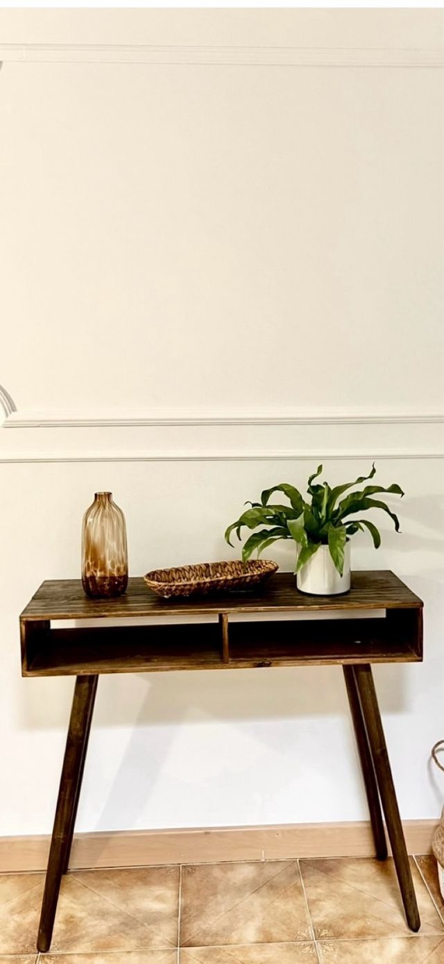 Consola Vintage Madera y Cristal