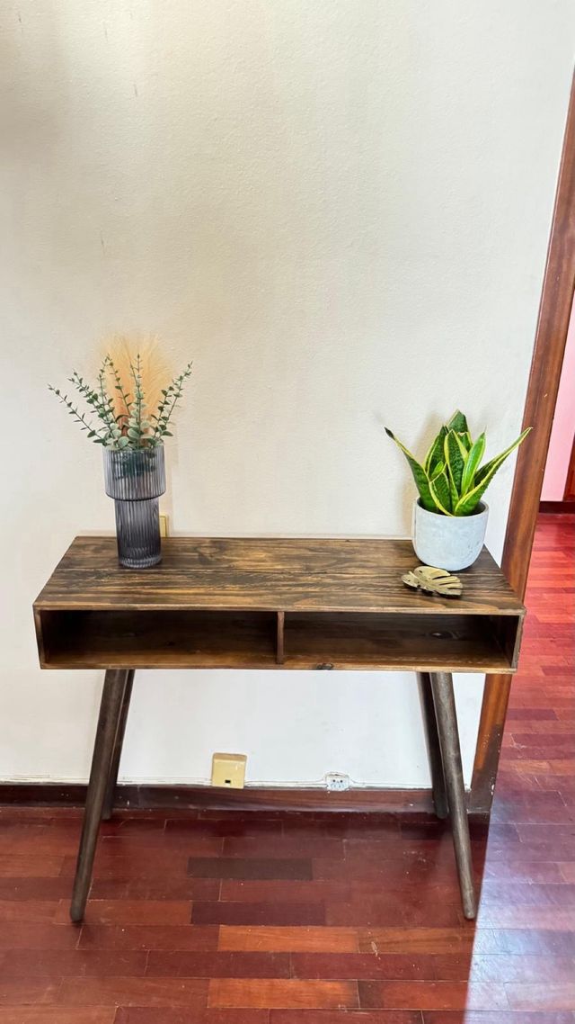 Consola Vintage Madera y Cristal