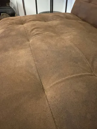 Divano letto marrone in tessuto tipo Alcantara