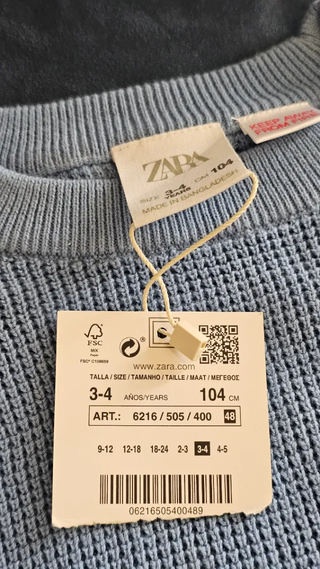 Maglioncino 3-4 anni zara NUOVO