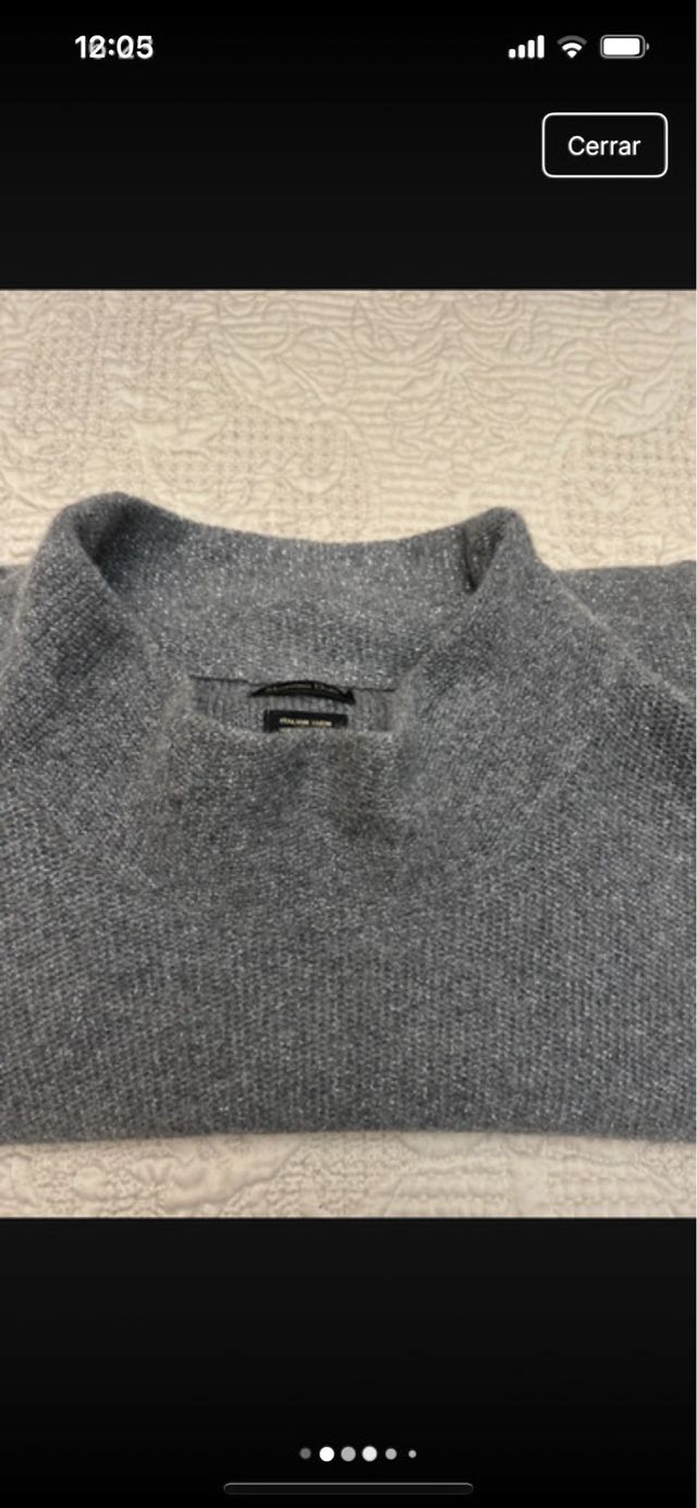 Jersey Massimo Dutti Lana Oversize Gris Talla S/M