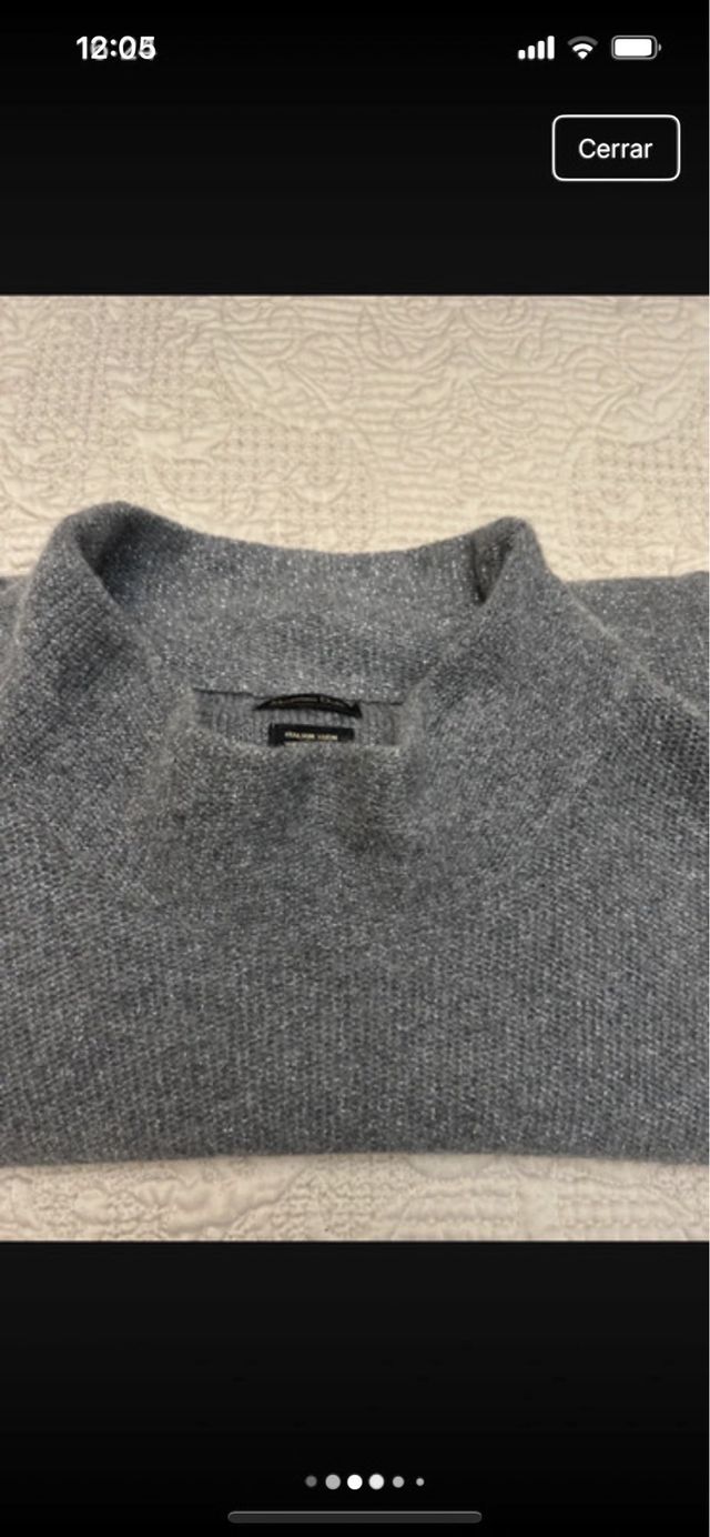 Jersey Massimo Dutti Lana Oversize Gris Talla S/M