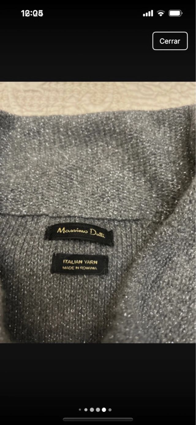 Jersey Massimo Dutti Lana Oversize Gris Talla S/M