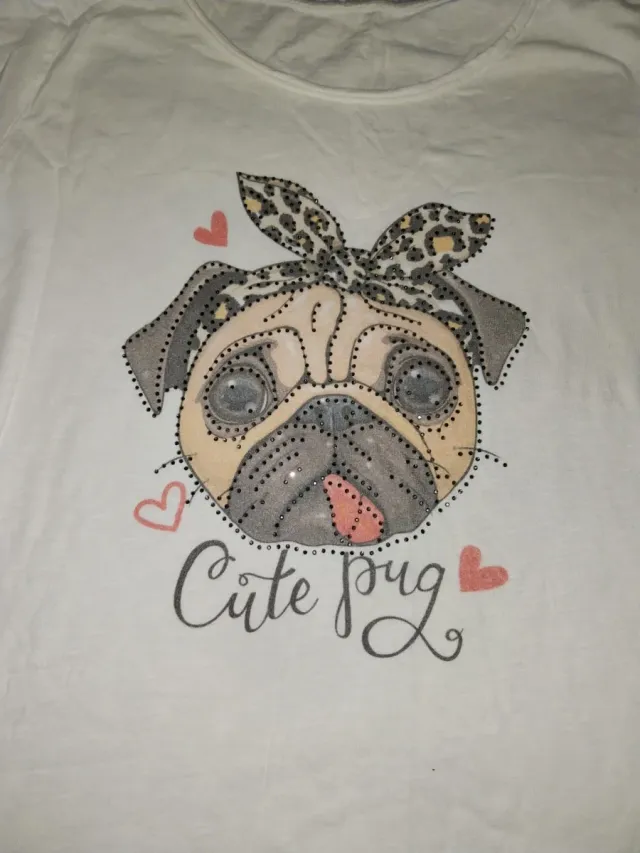 Camiseta manga larga mujer Cute Pug
