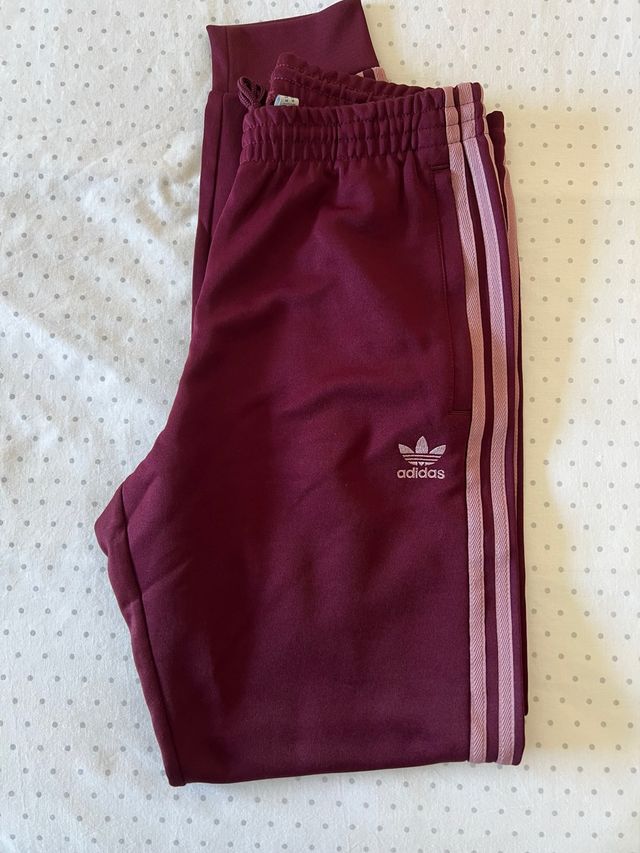 Pantalón chándal mujer Adidas granate