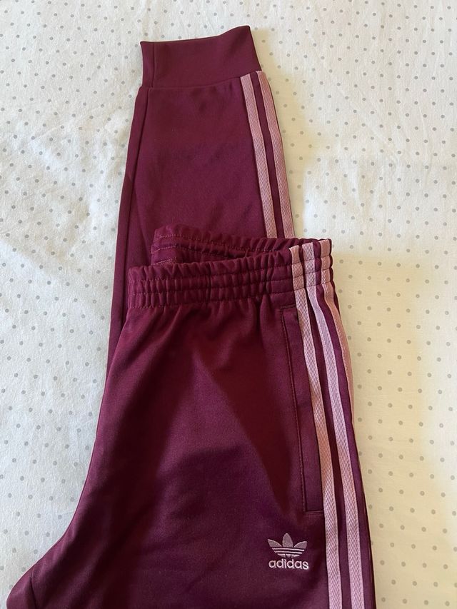 Pantalón chándal mujer Adidas granate