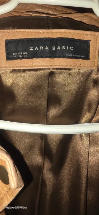 Cazadora Zara Cuero Marrón Talla M