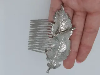 Adorno para el pelo hoja plateada
