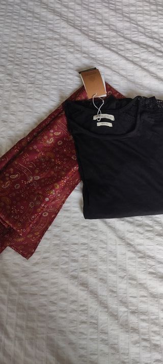 Pañuelo seda natural grande rojo