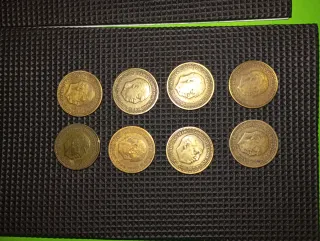 Lote 8 monedas 1 peseta 1947 Franco